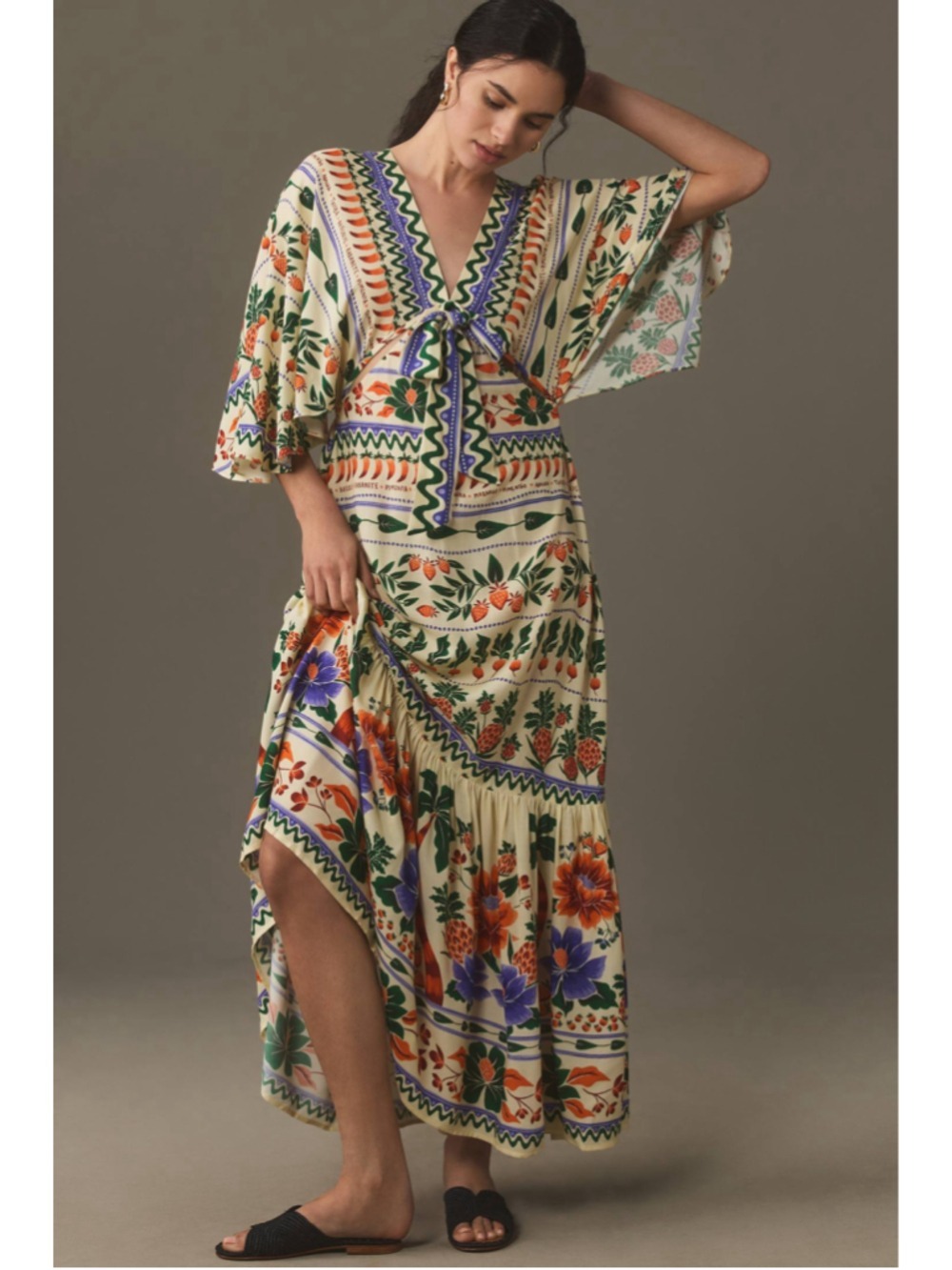 Farm Rio V-Neck Kaftan Maxi Dress Size S NWT - Picture 5 of 11
